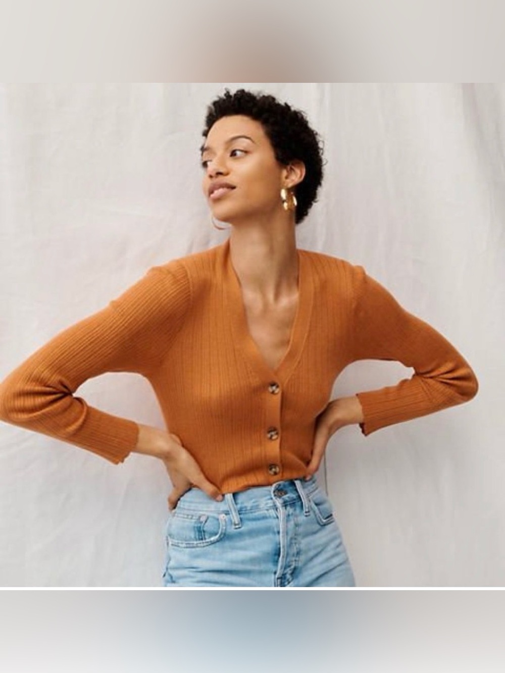 Madewell Merino Blend Pointelle Ribbed Cardigan . Size XL
